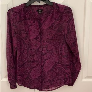 Ann Taylor, Paisley sheer blouse, XSP